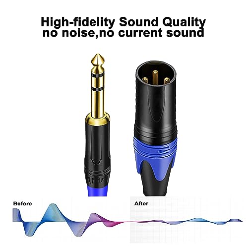 Seefeful (5FT / 1PACK) 1/4 TRS to Dual XLR Cable, 1/4 Inch (6.35mm) TRS to XLR Dual Y-Splitter Breakout Lead Microphone Cord 6.35 mm to Dual Male - Image 3