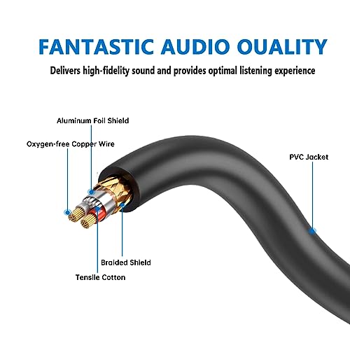 Seefeful (5FT / 1PACK) 1/4 TRS to Dual XLR Cable, 1/4 Inch (6.35mm) TRS to XLR Dual Y-Splitter Breakout Lead Microphone Cord 6.35 mm to Dual Male - Image 2