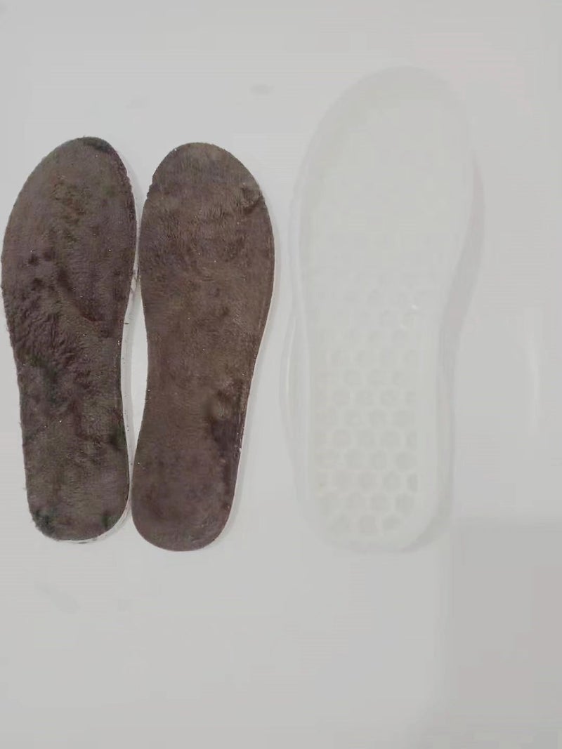 Thick Anti-Kick Crystal Beef Tendon Sole Slippers Puff Shoes Wool Ice Stripe Hollow Thread Woven Crocheted Sole - Image 1