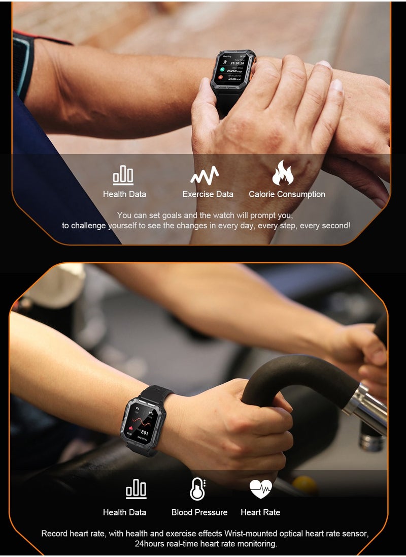 Smart Watch for Men Sports Smartwatch with Bluetooth Call IP68 1.83 inch Fitness Tracker
