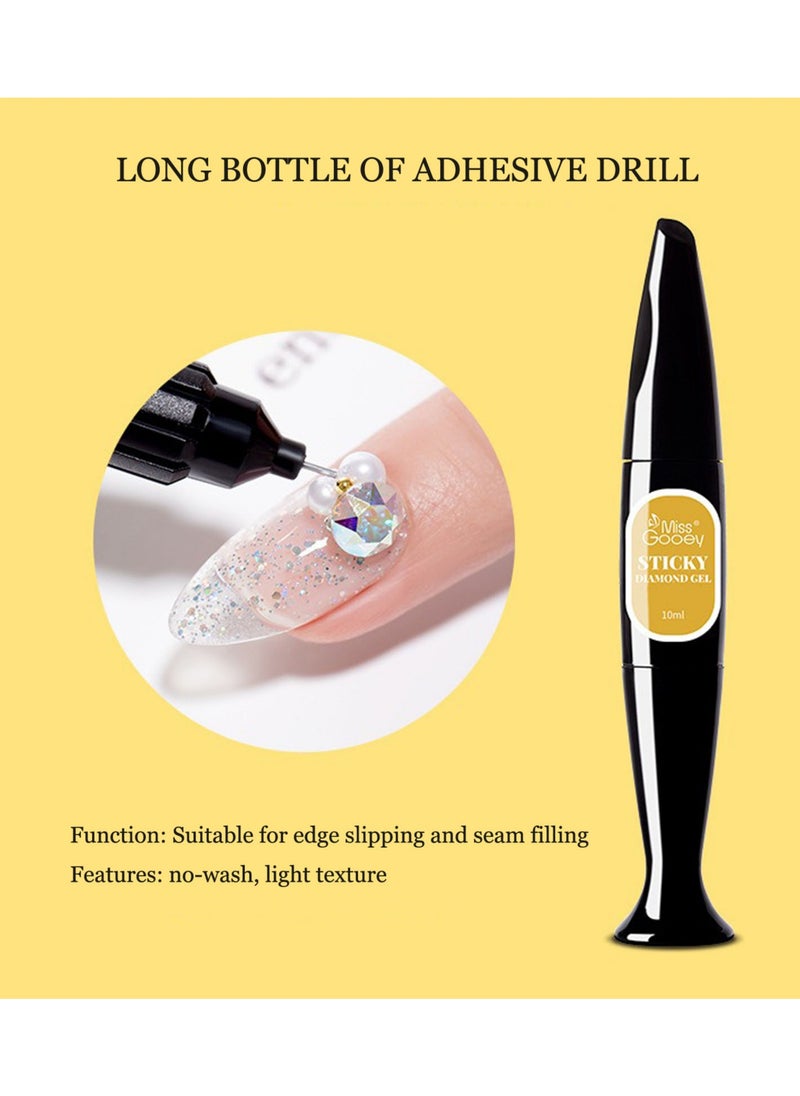Miss Gooey Nail Rhinestone Glue Gel 2*10g Curing Needed UV Gem Super Strong Adhesive for Rhinestones Tips and Press On Nails Gems Diamonds Jewelry Decoration  - Image 2