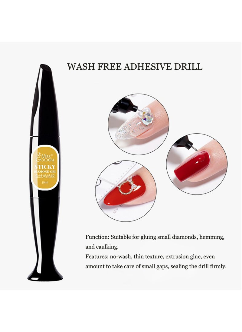 Miss Gooey Nail Rhinestone Glue Gel 2*10g Curing Needed UV Gem Super Strong Adhesive for Rhinestones Tips and Press On Nails Gems Diamonds Jewelry Decoration  - Image 4