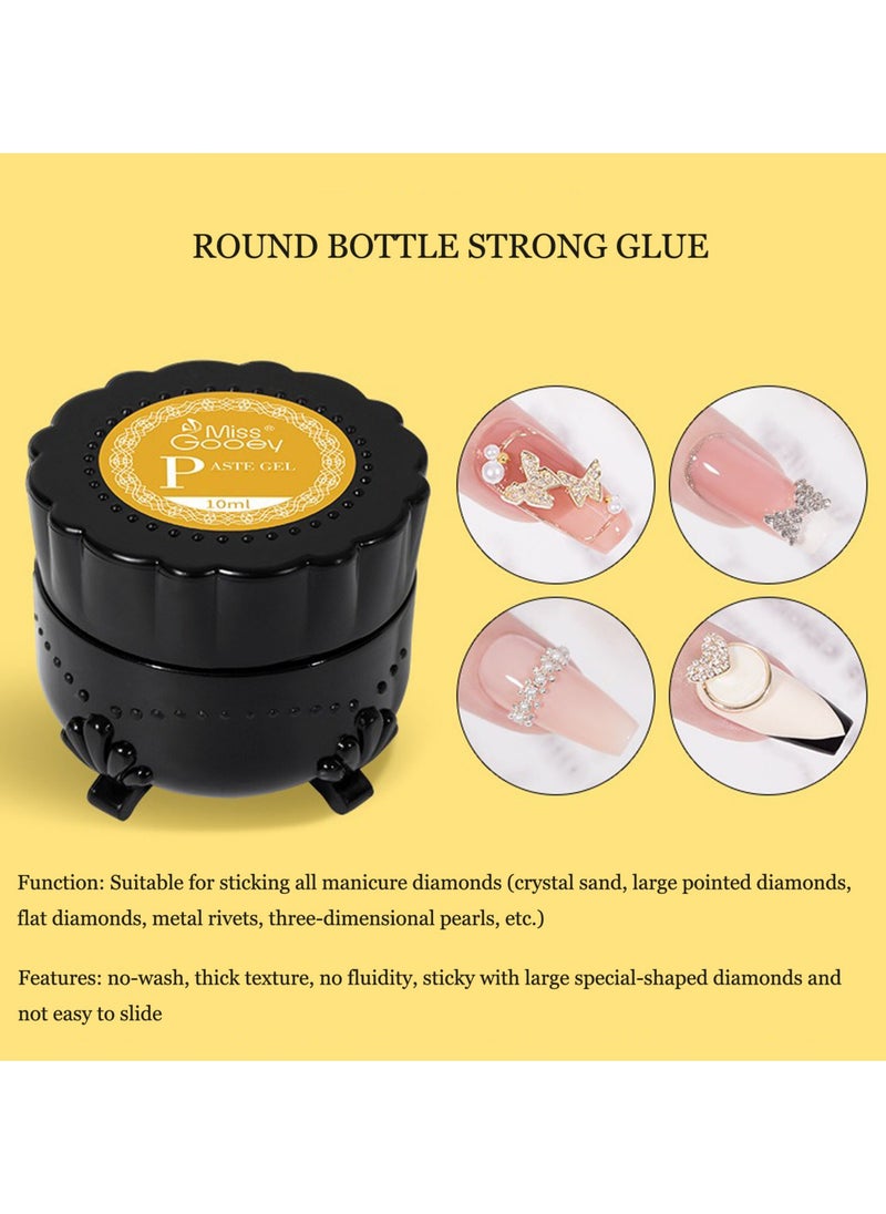 Miss Gooey Nail Rhinestone Glue Gel 2*10g Curing Needed UV Gem Super Strong Adhesive for Rhinestones Tips and Press On Nails Gems Diamonds Jewelry Decoration  - Image 3
