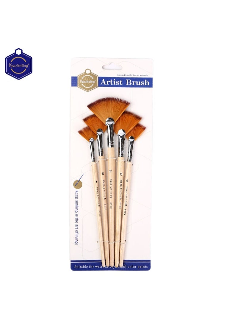 Keep Smiling 5PCS Professional Artist Brush Set for Oil, Acrylic & Watercolor - Image 3