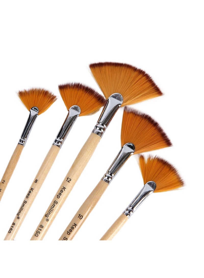 Keep Smiling 5PCS Professional Artist Brush Set for Oil, Acrylic & Watercolor - Image 1