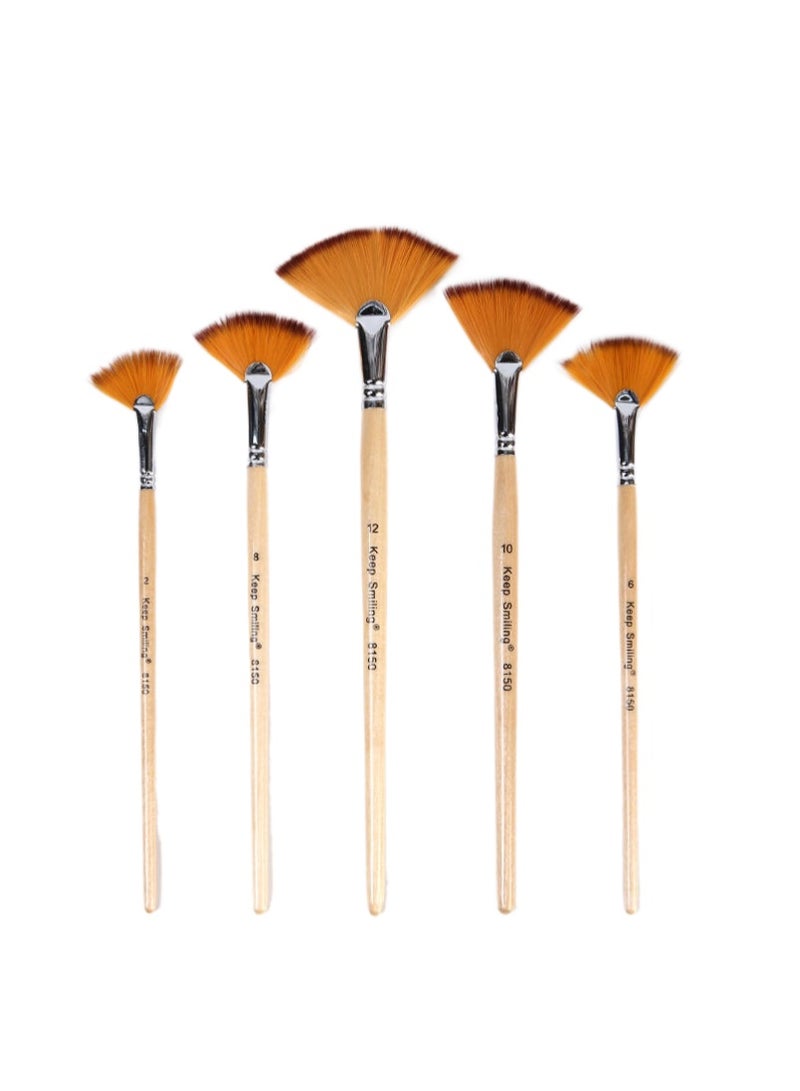 Keep Smiling 5PCS Professional Artist Brush Set for Oil, Acrylic & Watercolor - Image 2