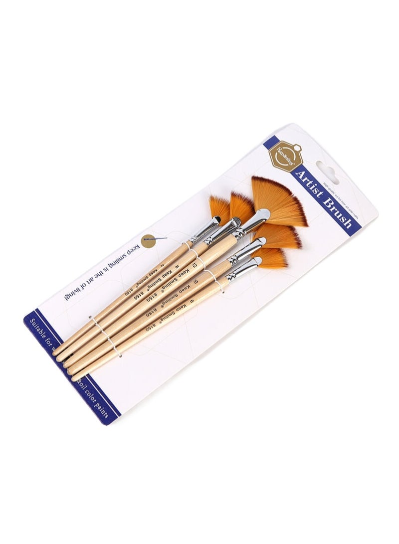 Keep Smiling 5PCS Professional Artist Brush Set for Oil, Acrylic & Watercolor - Image 5