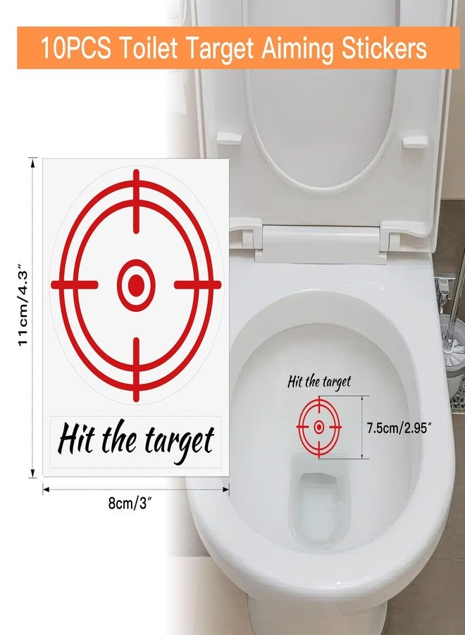 TESWEY 10PCS Toilet Target Aiming Stickers, Hit The Targets Stickers for Toilet Training,Toilet Pee Reminder Stickers for Bathroom Toilet,Urinal,Restroom - Image 3