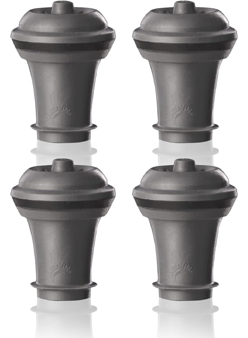 Vacu Vin Vacu Vin Wine Saver Vacuum Stoppers - Airtight Seal for Opened Bottles to Preserve the Freshness Up to 10 Days - Easy to Use Perfect for Every Occasion, Set of 4 - Gray  - Image 1