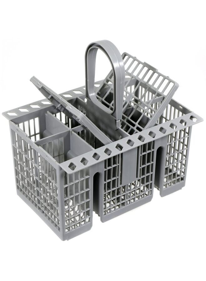 سلة متعددة الوظائف لغسالة الأطباق مع مقبض وغطاء لتخزين أدوات المائدة وملحقات قطع غيار غسالة الأطباق - Image 1