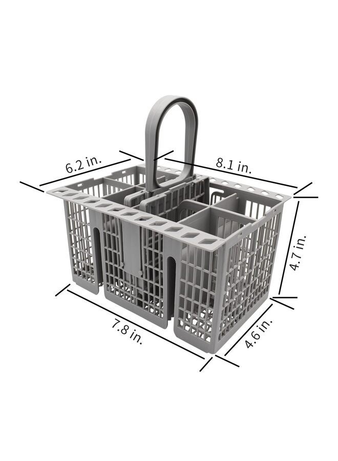 سلة متعددة الوظائف لغسالة الأطباق مع مقبض وغطاء لتخزين أدوات المائدة وملحقات قطع غيار غسالة الأطباق - Image 2