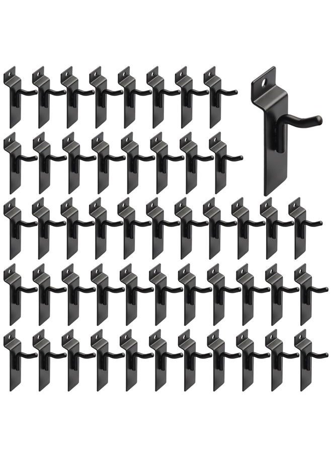 Alffun 1" Black Slatwall Hooks, 60 Pack Slat Wall Hanging Display Hooks, Slatwall Accessories for Retail Home Efficient Storage - Image 1