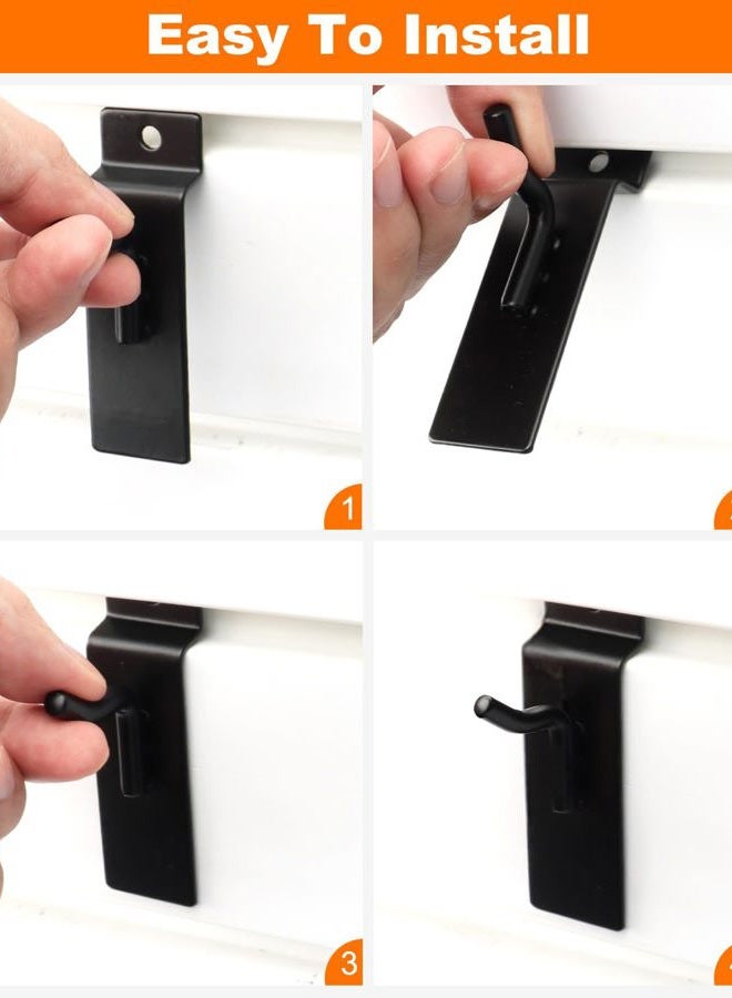 Alffun 1" Black Slatwall Hooks, 60 Pack Slat Wall Hanging Display Hooks, Slatwall Accessories for Retail Home Efficient Storage - Image 5