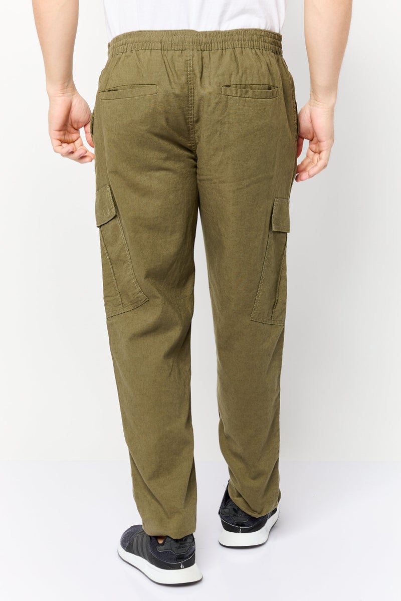 Threadbare سروال كارجو عادي للرجال، زيتوني داكن - Image 4