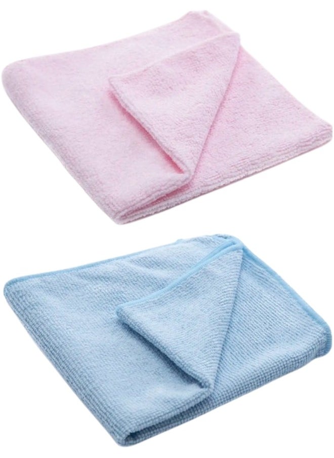 Happy Home Microfiber Glass Cleaning Cloths - (2 Pack) Quickly Absorbent Cleaning Towel Set, Ideal for Cars, Kitchen, Home, Gym, 60x40cm, Multicolour  - Image 1