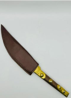 Generic Curve Edge Hunters Knife with Ornate Wooden Handle