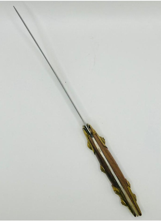 Generic - Generic Curve Edge Hunters Knife with Ornate Wooden Handle - Image 1