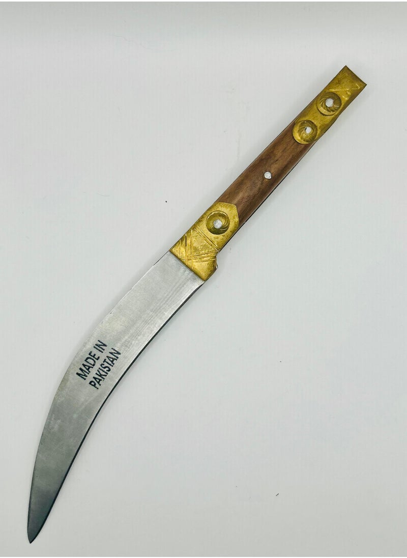 Generic - Generic Curve Edge Hunters Knife with Ornate Wooden Handle - Image 1