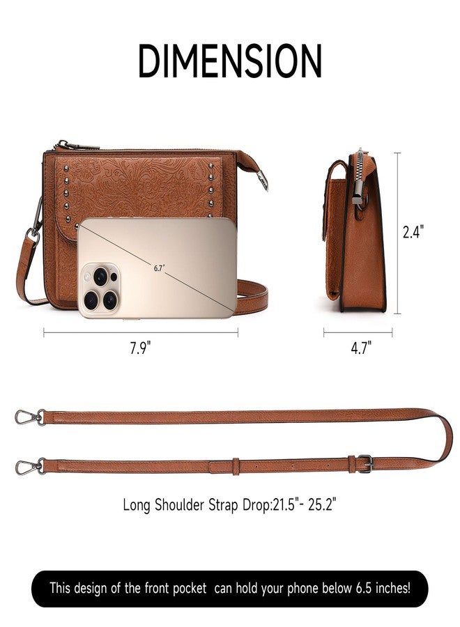 FALAN MULE Small Crossbody Bags for Women Vegan Leather Cell Phone Purse with Adjustable Strap - Image 2