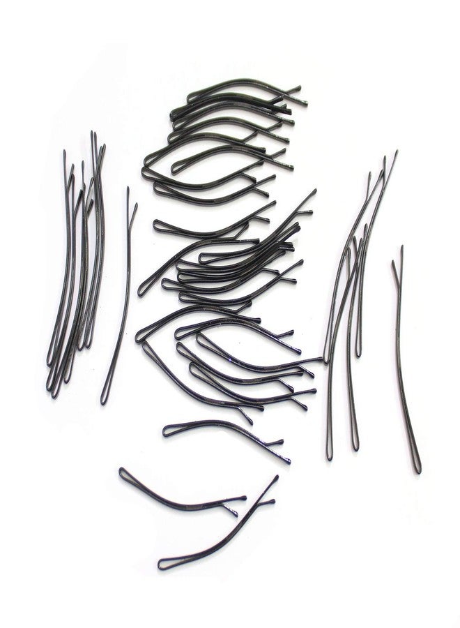 Kalaneet Metal Black Bob/Bobby Pins combo of 24 pcs small(5.5cm) and 24pcs big(7cm) - Image 1