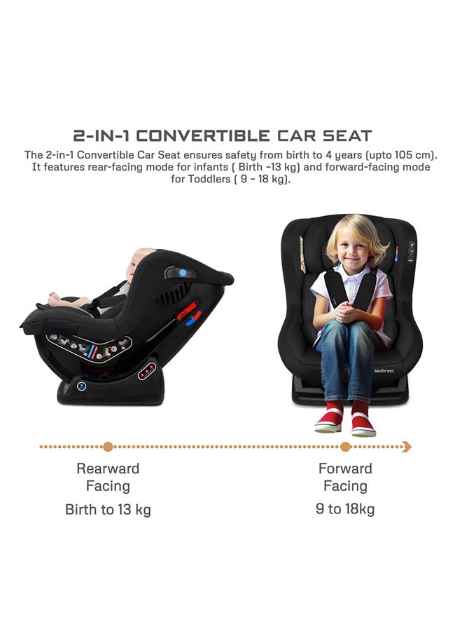 neobreez Nestii Infant/Baby/Kids Travel 2 In1 Convertible Car Seat, Ece R44, Space Saving Car Seat Reducer & Wedge, Forward Facing & Rear Facing, Slip Stopper, Injection Mold, 4 Level Recline (0-4 Years, 18Kg)  - Image 5