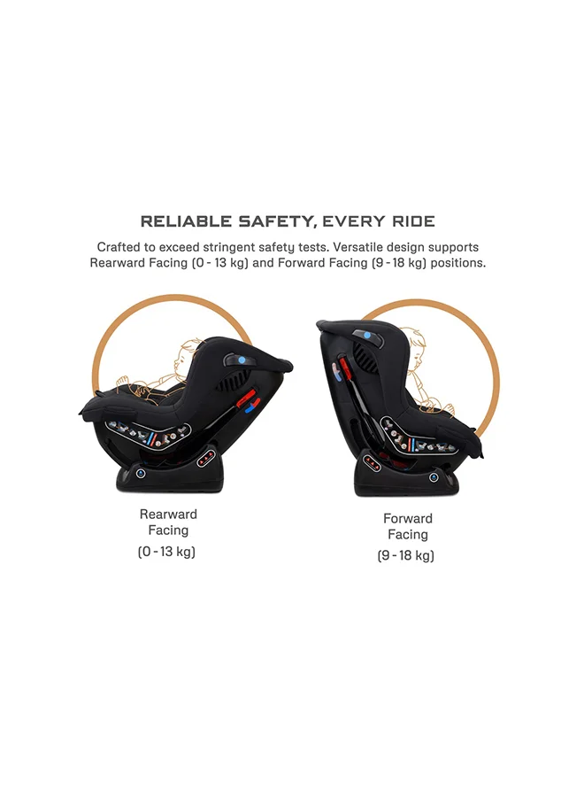neobreez NESTII Infant/Baby/Kids/Toddler Travel 2 In 1 Convertible Car Seat, ECER44, Reducer & Wedge, Forward Facing&Rear Facing,  Slip Stopper, Injection Mold, 4 Level Recline, 0-4Yrs, 18Kg, Group 0+/1, 5 Point Harness