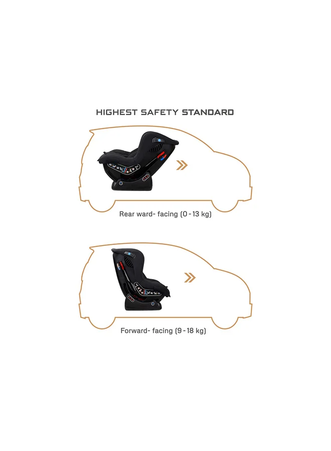 neobreez NESTII Infant/Baby/Kids/Toddler Travel 2 In 1 Convertible Car Seat, ECER44, Reducer & Wedge, Forward Facing&Rear Facing,  Slip Stopper, Injection Mold, 4 Level Recline, 0-4Yrs, 18Kg, Group 0+/1, 5 Point Harness