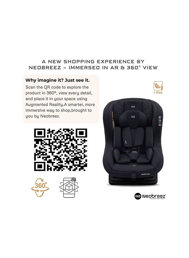 neobreez NESTII Infant/Baby/Kids/Toddler Travel 2 In 1 Convertible Car Seat, ECER44, Reducer & Wedge, Forward Facing&Rear Facing,  Slip Stopper, Injection Mold, 4 Level Recline, 0-4Yrs, 18Kg, Group 0+/1, 5 Point Harness