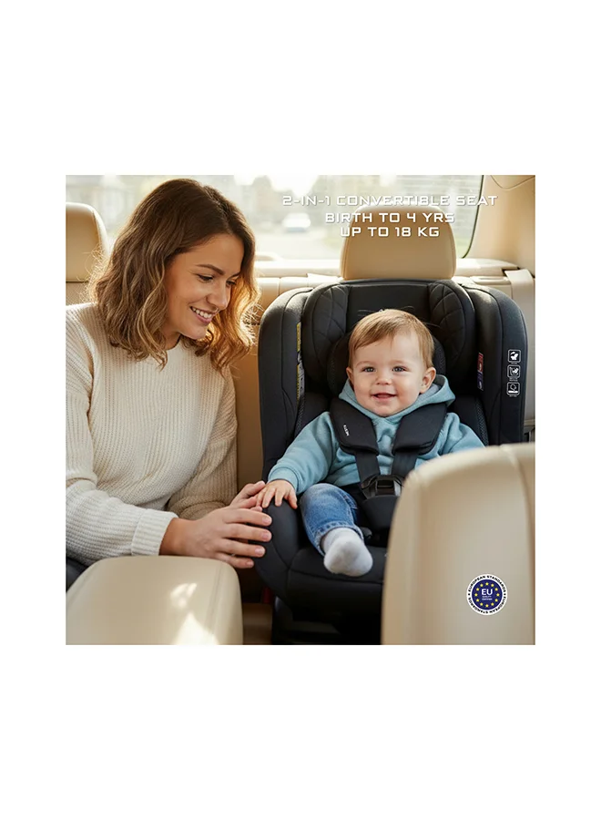 neobreez NESTII Infant/Baby/Kids/Toddler Travel 2 In 1 Convertible Car Seat, ECER44, Reducer & Wedge, Forward Facing&Rear Facing,  Slip Stopper, Injection Mold, 4 Level Recline, 0-4Yrs, 18Kg, Group 0+/1, 5 Point Harness