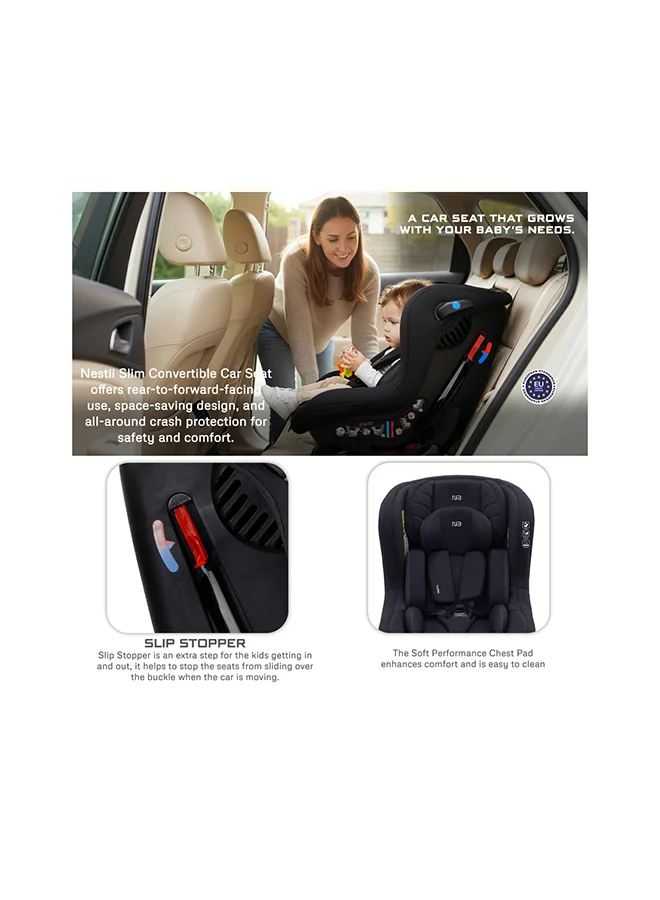 neobreez NESTII Infant/Baby/Kids/Toddler Travel 2 In 1 Convertible Car Seat, ECER44, Reducer & Wedge, Forward Facing&Rear Facing,  Slip Stopper, Injection Mold, 4 Level Recline, 0-4Yrs, 18Kg, Group 0+/1, 5 Point Harness