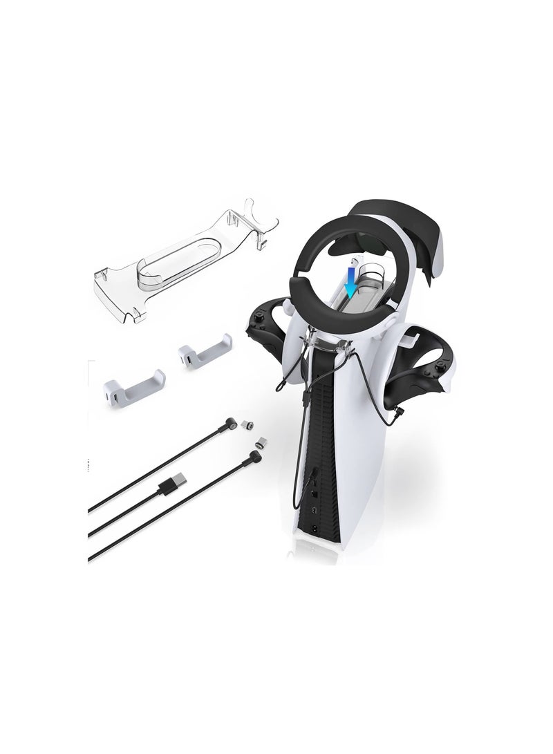 Captaintech PS VR2 Accessories 4 in 1 PS VR2 Controllers Charger Dock Kit on PS5 Console PS VR2 Sense Controllers Charging Accessories Station VR Headset Controllers Holder - Image 1