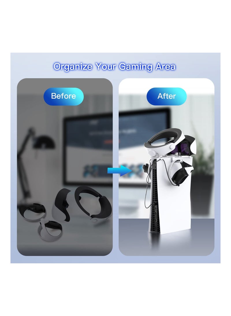 Captaintech PS VR2 Accessories 4 in 1 PS VR2 Controllers Charger Dock Kit on PS5 Console PS VR2 Sense Controllers Charging Accessories Station VR Headset Controllers Holder - Image 3