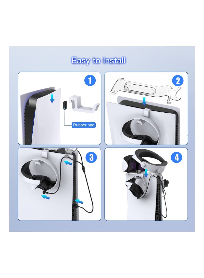 Captaintech PS VR2 Accessories 4 in 1 PS VR2 Controllers Charger Dock Kit on PS5 Console PS VR2 Sense Controllers Charging Accessories Station VR Headset Controllers Holder - Image 5