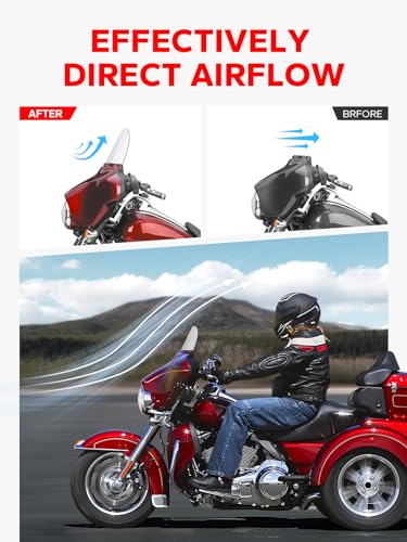 Amazicha Clear 13" Windshield Round Windscreen Wind Splitter Wind Deflector Compatible for 1996-2013 Harley Davidson Touring Electra Glide Ultra Classic Street Glide Ultra limited Tri Glide FLHT FLHX - Image 5