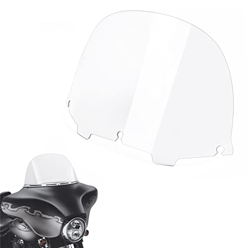 Amazicha Clear 13" Windshield Round Windscreen Wind Splitter Wind Deflector Compatible for 1996-2013 Harley Davidson Touring Electra Glide Ultra Classic Street Glide Ultra limited Tri Glide FLHT FLHX - Image 1