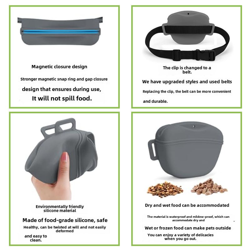 Cross-Border Silicone Dog Training Waist Bag New Dog Treatment Bag Outdoor Portable Belt Type Pet Training Bag Ready Stock(Ringer flute) - Image 5