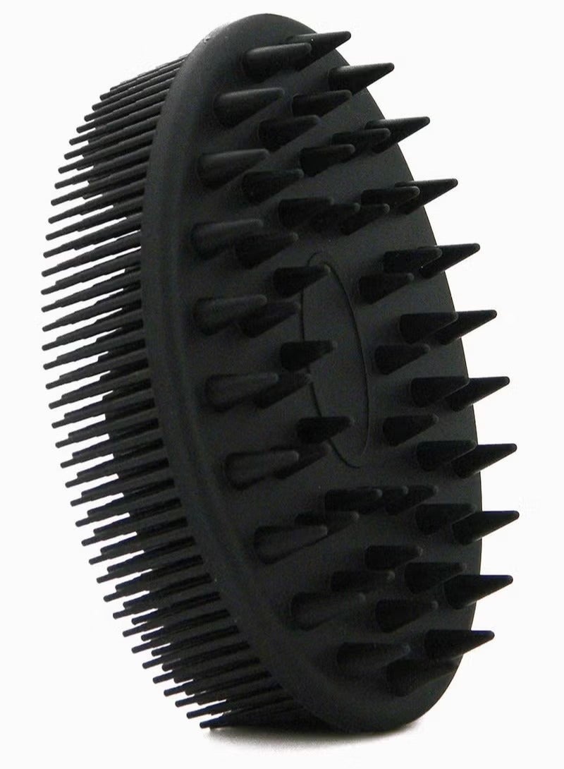 سيليكون الجسم الغسيل والشعر شامبو فرشاة الكل في واحد قسط سيليكون لوفة تقشير الجسم فرشاة دش الغسيل للجسم فروة الرأس مدلك للنساء الرجال الأليفة 1PCS أسود - Image 1