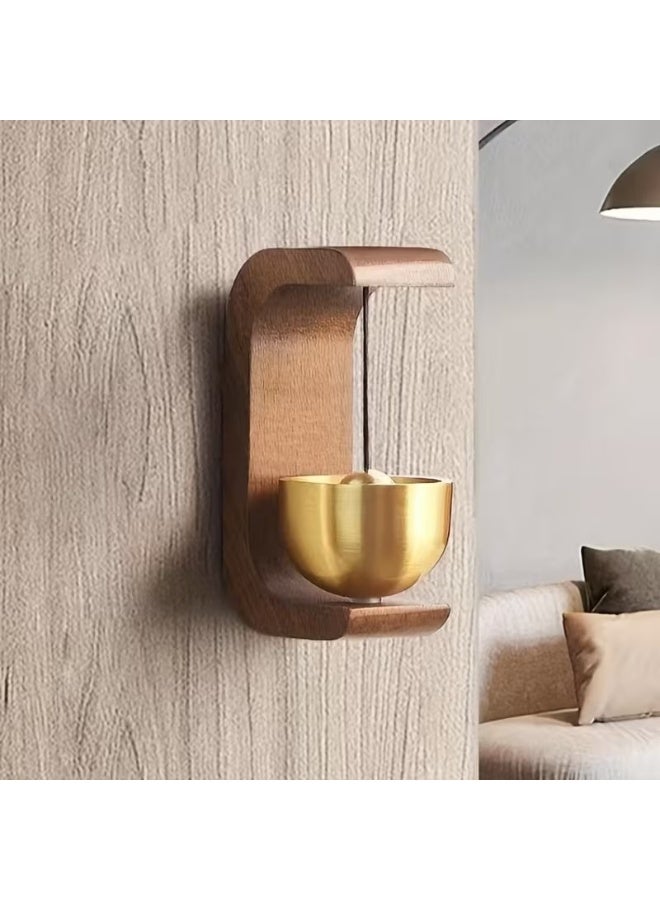 Home Clearance Sale جرس رياح نحاسي قديم 1 قطعة - جرس معدني زخرفي للمنزل والمركبة، لا يحتاج إلى كهرباء، مثالي لتزيين المنزل الجديد، التأمل، وزينة المدخل، أجراس الرياح لتزيين المنزل - Image 3