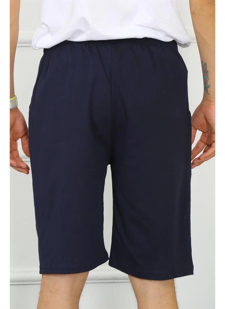 اكبينيز Men's Cotton Navy Blue Capri 27480