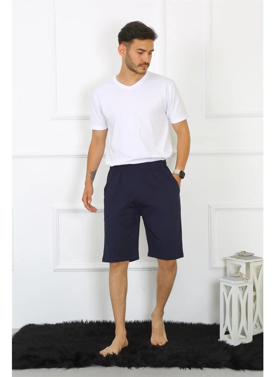 اكبينيز Men's Cotton Navy Blue Capri 27480