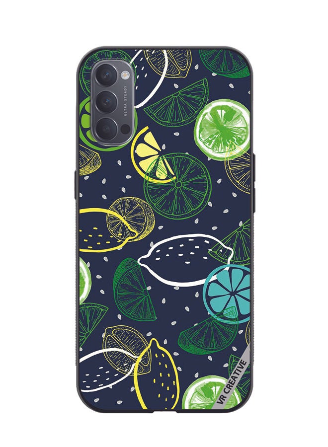 VR CREATIVE Protective Case Cover For Oppo Reno4 Pro 5G Lemon Design Multicolour - Image 1