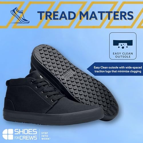 Shoes for Crews Cabbie II, Men's, Women's, Unisex Slip Resistant, Food Service Work Shoes, Black, Men's Size 9/ Women's Size 10.5 - Image 3