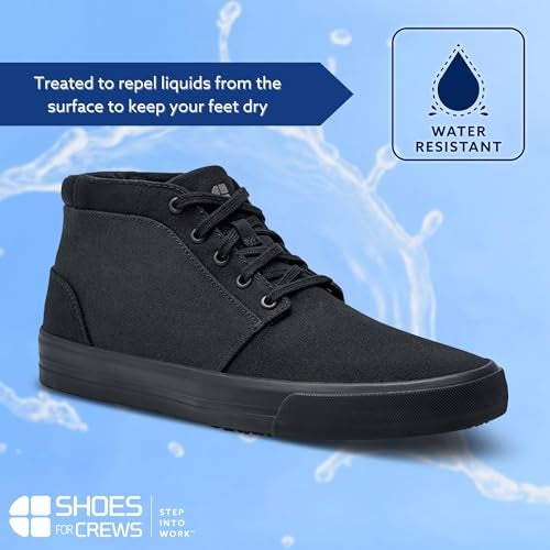 Shoes for Crews Cabbie II, Men's, Women's, Unisex Slip Resistant, Food Service Work Shoes, Black, Men's Size 9/ Women's Size 10.5 - Image 4