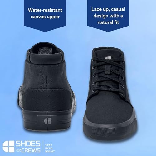 Shoes for Crews Cabbie II, Men's, Women's, Unisex Slip Resistant, Food Service Work Shoes, Black, Men's Size 9/ Women's Size 10.5 - Image 5