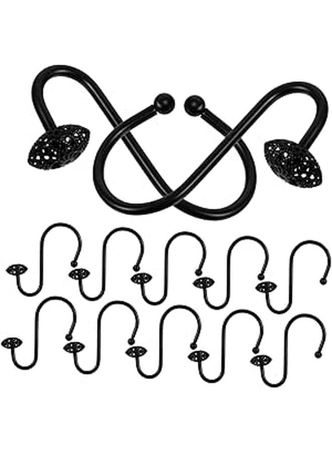 12Pcs Shower Curtain Hooks With Shaped Design For Stylish Bathroom Decor - Image 1