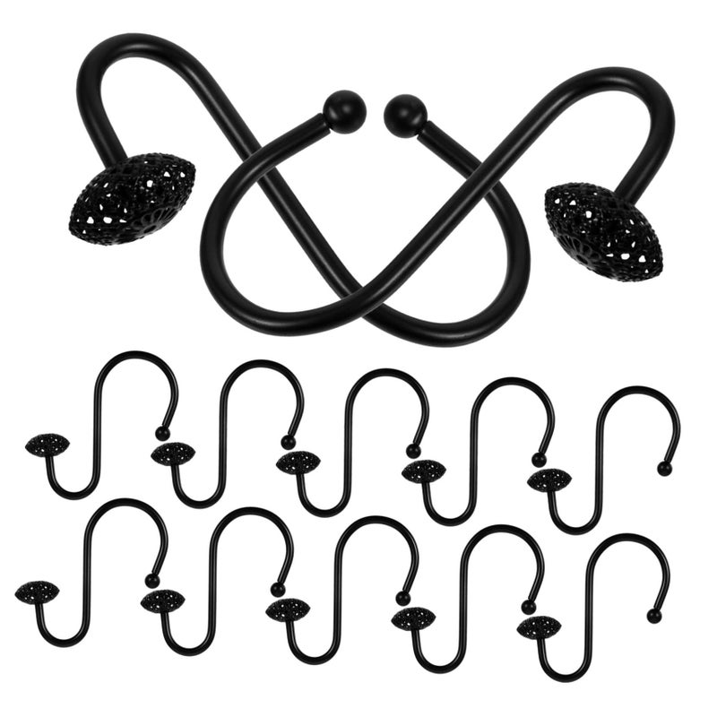 12Pcs Shower Curtain Hooks With Shaped Design For Stylish Bathroom Decor - Image 2
