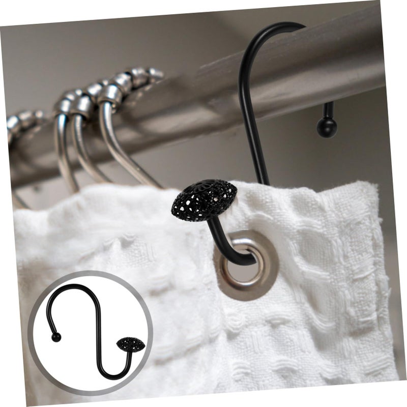 12Pcs Shower Curtain Hooks With Shaped Design For Stylish Bathroom Decor - Image 4
