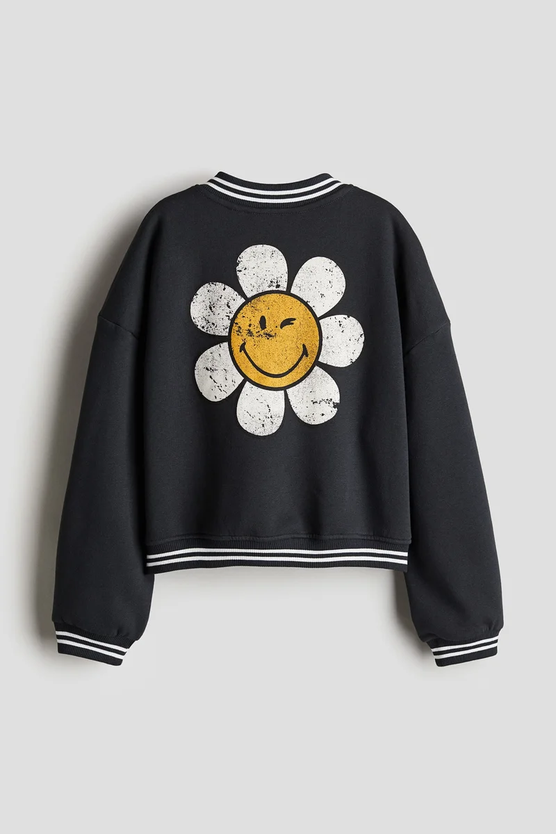 H&M Printed sweatshirt baseball jacket