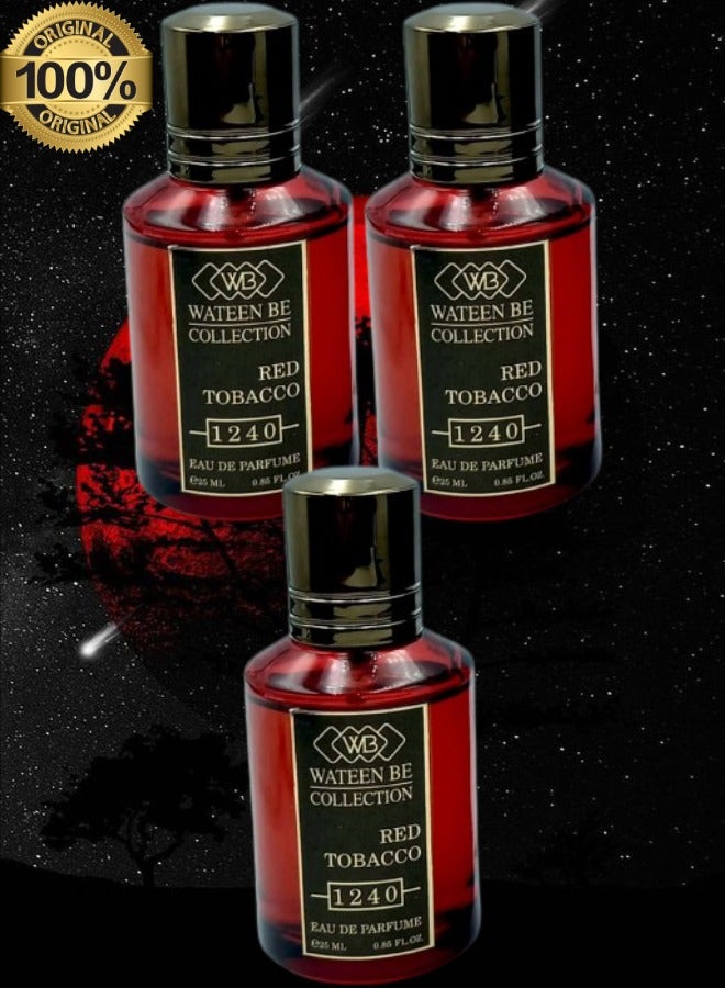 Collection 3 Pieces Wateen Red Toba Perfume Number 1510 25ml EDP - Image 1