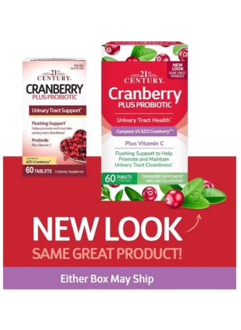 21st Century Cranberry Plus Probiotic, 60 Tablets, Packaging May Vary - Image 1